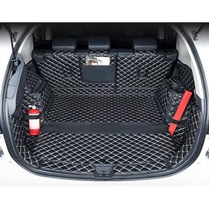 Volledige Omringd Lederen Kofferbak Mat Voor Mitsubishi Voor Outlander 2019-2021 5 7 Seat Waterdichte Splijting Cargo Liner Boot Tapijt Auto kofferbak matten (Kleur : BLACK 5 seat 2.4L)