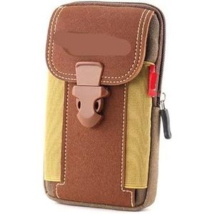 WLTYSM Heuptas voor heren, casual tas, reistas, waterdichte riem, rits, outdoor, sport, fanny multifunctioneel pakket, telefoonzak, mobiele telefoon heuptasje (koffie verticaal)