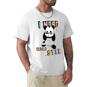 Heren T-shirt Panda Eenhoorn Korte Mouwen T-shirt Ronde Hals T-shirt voor Mannen, Panda Eenhoorn1, 4XL