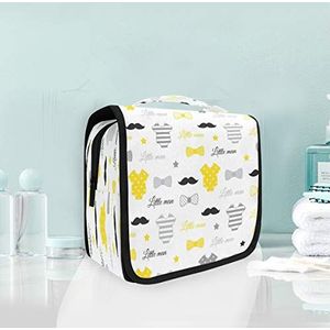 Wit geel kunst opknoping opvouwbare toilettas make-up reisorganisator tassen tas voor vrouwen meisjes badkamer