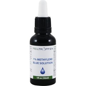 Methyleenblauw 1% oplossing 1 Fl Oz - 30 ml | Ultrahoge zuiverheid | Ingrediënten van USP Pharma-kwaliteit - Getest door derden | Formaldehydevrij | Glazen fles | Heiltropfen®