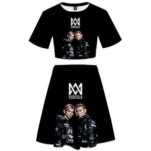 MARCUS&MARTINUS Twins zanger Zomer 3D Trainingspak Blootgestelde Navel Tops + Shorts Sport Korte T-Shirt Kleding Sportkleding Sets