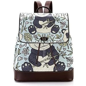 PandaPattern blad mooie gepersonaliseerde schooltassen boekentassen voor tiener, Meerkleurig, 27x12.3x32cm, Rugzak Rugzakken