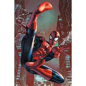 Close Up Spiderman Poster Comic Web Slinger (61cm x 91,5cm) + 2 st. Zwarte posterlijsten met ophanging