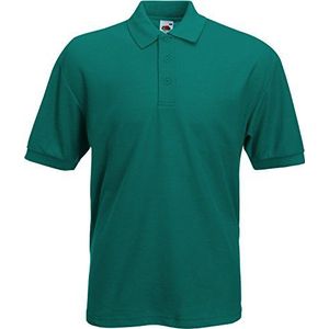 Fruit of The Loom 65/35 Polo shirt - Heren top met korte mouwen - Smaragd (XL)