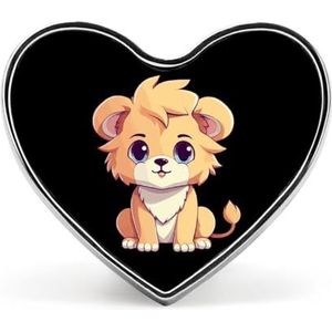 Lion King Pin Badge Hartvormige Identiteit Pins Broches Knop Badges voor Hoeden Jassen Decor