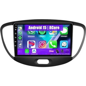 Android Radio voor Hyundai i10 2007-2013, 9 inch Touchscreen Autoradio met Wireless CarPlay Android Auto Bluetooth WIFI(4Core(1+32GB))