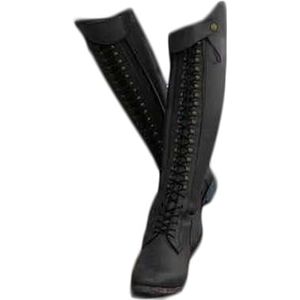 Thermische Ruitersportlaarzen (34-43), Kniehoge Paardrijlaarzen, Vetersluiting + Puntige Neus, Slipvast + Waterdicht, Lage Hak (1-3 Cm), Voor Unisex/Winter,39,Black
