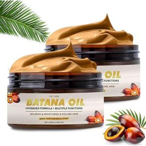 2 x 110 ml Batana-olie voor haar, 100% natuurlijke Batana-olie uit Honduras, gebruikt voor haargroei versnellen, tegen haaruitval, haarvolumegever, dagelijkse verzorging voor alle haartypes