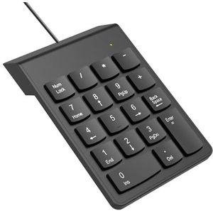 USB numeriek toetsenbord NK859 draagbare slanke mini nummerpad toetsenbord voor laptop desktop computer, ChromBook, Surface Pro Notebook, belastingnummer berekenen, kantoor reizen en thuis - 18 sleutel zwart