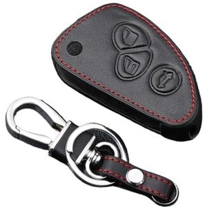 Autosleutel beschermhoes Echte Leren Autosleutelhoes FOB-hoes Voor Alfa Romeo 147 156 166 GT JTD TS Flip-afstandsbediening Autosleutelhoes Portemonnee Tas Auto-styling Sleutel Shell