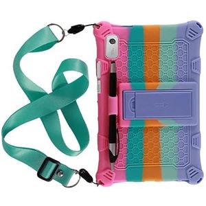 Geschikt for Lenovo Tab M 9 TB-310FU TB-310XU 9 ""Schokbestendige Silicon Kickstand Kids Tablet cover(Color:Colourful pink)