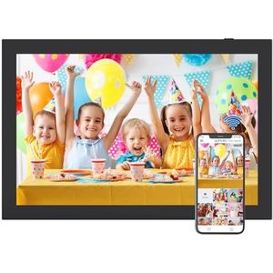Digitale fotolijst 10,1 inch WiFi-Picture-Frame - Digitale fotolijsten laden van telefoon, IPS-touchscreen, 32 GB, lichtsensor, gemakkelijk om foto's video's te delen via APP e-mail, gratis cloud