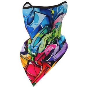 UVBDF Graffiti tekening gezichtsbedekking sjaal, ademend voor hardlopen, kamperen, klimmen