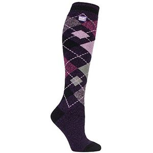 HEAT HOLDERS LITE - dames 1,6 TOG extra warm lang kleurrijk patroon dunne kniekousen thermosokken voor rubberlaarzen, sherwood, 37-42 EU