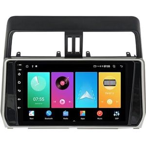 Dubbele DIN Android 14 autoradio voor Toyota Land Cruiser Prado 150 2017-2018 9 Duim QLED Touch screen-met Draadloze Carplay Android Auto GPS navigatie 4G WiFi Stuurwielbediening achteruitrijcamera(P3