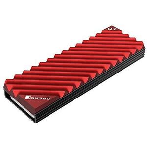 Fesjoy M.2-3 koeler M.2 SSD-koellichaam aluminium koellichaam zonder gereedschap koeler met warmtegeleidpad compatibel met M.2 2280 SSD rood