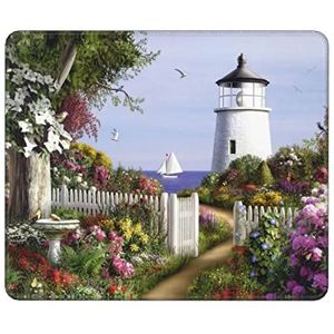 Lighthouse Diamond Painting bedrukte muismat met antislip rubberen basis gaming muismat voor draadloze muiscomputers laptop kantoor 25,9 x 21 cm