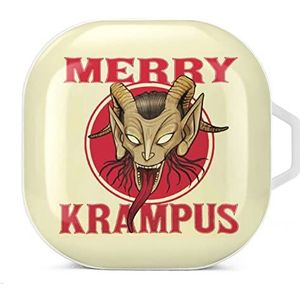 Merry Krampus Earbuds Case Compatibel met Samsung Hard Shell Beschermhoes Wit-Stijl