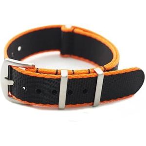 Jeniko Nylon Band 20 Mm 22 Mm Veiligheidsgordel Horlogeband Sport Compatibel Met O-mega Horlogebandvervanging (Color : Black Orange Edge, Size : 22mm)