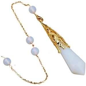 Vintage Natural Gemstones Bronze Pendulum Chains Pendant Necklace Healing Dangle Pendulum Jewelry Reiki Pendulum Decor (Color : Opalite Gold)