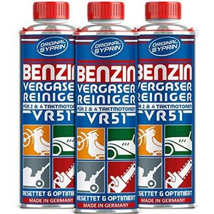 SYPRIN Originele carburateurreiniger VR51 voor 2-takt benzinemotoren - geschikt voor auto en motorfiets I additief voor carburateur reiniging additief (3x 250 ml)