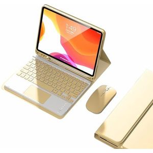 Toetsenbordhoes voor iPad Air 11 inch (M3/M2, 2025/2024)/Pro 11 inch (1e, 2e, 3e, 4e generatie)/Air 5e 4e generatie, Magnetisch Afneembaar Draadloos Toetsenbord,Geel