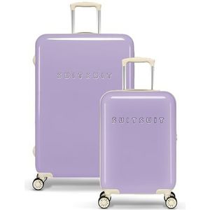 SUITSUIT Fabulous Fifties - Kofferset 2 delig - Handbagage 55cm - Ruimbagage koffer 76cm - TSA Slot - Paars Pastel