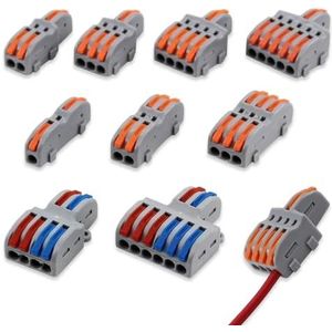 10 stuks Snelle bedrading stekkers universele compacte kabelaansluiting koperen elektrische kabelklemmen huishoudelijke klem (kleur: F14 1 stuk)