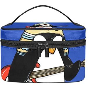 Penguin make-up organizer tas, reismake-up tas organizer case draagbare cosmetische tas voor vrouwen en meisjes toiletartikelen, Meerkleurig, 22.5x15x13.8cm/8.9x5.9x5.4in