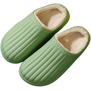 BOSREROY Meerkleurige zachte casual pantoffels voor slaapkamer - uniseks instappers voor in de winter, huissandalen, waterdichte en modieuze ademende slippers, Groen, One Size