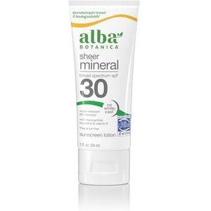 Alba Botanica Mineral Sunblock, geur vrij SPF 30, 118 ml tube