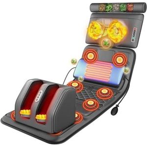 Massagemat For Het Hele Lichaam Met 20 Nek-shiatsu-kneedmassagekoppen, Massagebed For Het Hele Lichaam Met Shiatsu-nekmassagekussen Verwarmd Matras For Spierontspanning ﻿ ﻿(Gray)