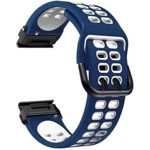 QuickFit 22 mm 26 mm Siliconen Sportarmband geschikt voor Garmin EPIX GEN2 Fenix7 7X Solar/6X 6XPro 5XPlus Forerunner 935 Enduro 2 Armband (Kleur: Blauw Wit, Maat: Voor Forerunner 955)