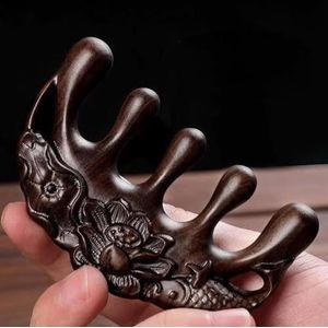 10cm Natuurlijke Sandelhout Kam Handgemaakte Hoofdhuid Schrapen Massage Houten Kammen