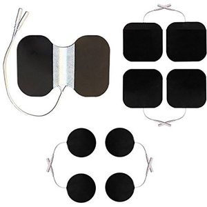 Mengset elektroden/pads voor TENS EMS prikkelstroomapparaat met 2 mm-aansluiting, nekelektrode, ronde elektroden, 50x50 elektroden