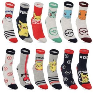 Katoenen kindersokken, 12 paar, comfortabele en zachte jongenssokken, Geel, 31-34