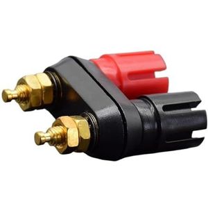 Banaan Stekkers Paar Terminals Dual 4mm Banaan jack Socket Dubbele zeshoek Binding Post Rood Zwart Connector Versterker DX25