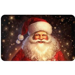 GeRRiT Merry Christmas Kerstman bedrukt tapijt wasbaar antislip vloermat binnen buiten tapijt