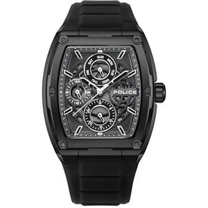 Police Horloges Creed Heren Horloge met Zwarte Siliconen Armband PEWJQ0004501, Zwart