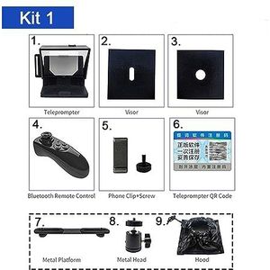 Teleprompter, Draagbare teleprompter for smartphone DSLR-opname Live-uitzending Inscriber Teleprompter Artefactvideo met afstandsbediening, Online onderwijs livestreaming(1)