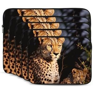 Wild Animal Leopard Print Laptop Sleeve Case Draagbare Computer Tas Draagtas Kleine Laptop Tas voor Vrouwen Mannen 17 inch
