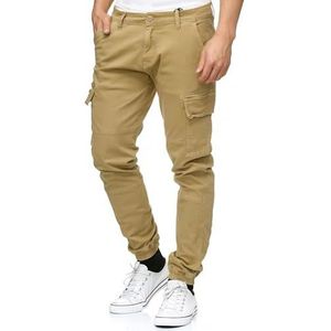 Indicode - August Cargo Pants - Cargobroek - Cornstalk - Katoen met 6 zakken