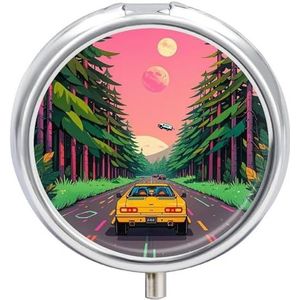 Ronde pillendoos 3 compartimenten draagbare medicijnpillendoos één maat pillendoos voor zakpillenorganisator en vitaminecontainers voor reizen