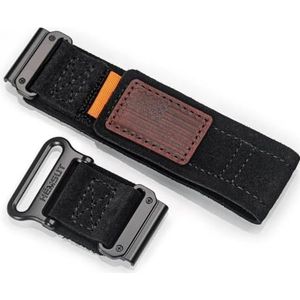 Leren horlogeband 20 22 26 mm Retro polsband Sporthorlogeband (Color : HGA143BLK, Size : 22MM_M)