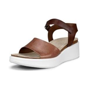 ECCO Dames Flowt Wedge Cork Sandaal, Cashmere Cacao Bruin, 6/6.5 UK