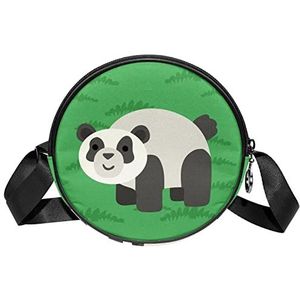 Ronde Crossbody Tas Messenger Bag Portemonnee voor Vrouwen Groene Pandan, Meerkleurig, 6.7x6.7x2.3 in, Sling Rugzakken