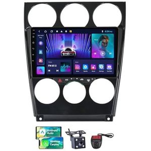 Android 13 QLED Autoradio voor Mazda 6 2004-2015 - Ingebouwde DSP/Carplay/Android Auto - Camera + DVR - 9 inch 2 Din - Stuurbediening - FM AM RDS DAB Radio - Bluetooth 5.0(NF-1)