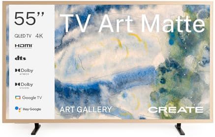 CREATE - QLED - 4K Smart TV - Licht Hout - 55 inch - Antireflectiescherm