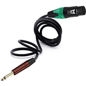 6.35mm Mono Man-vrouw 3-Pin XLR TS 1/4 Ongebalanceerde Microfoon Interconnect Kabel Kwart Inch Naar XLR Cord Fit Compatible With AMP (Color : Black Green, Size : 0.5m)